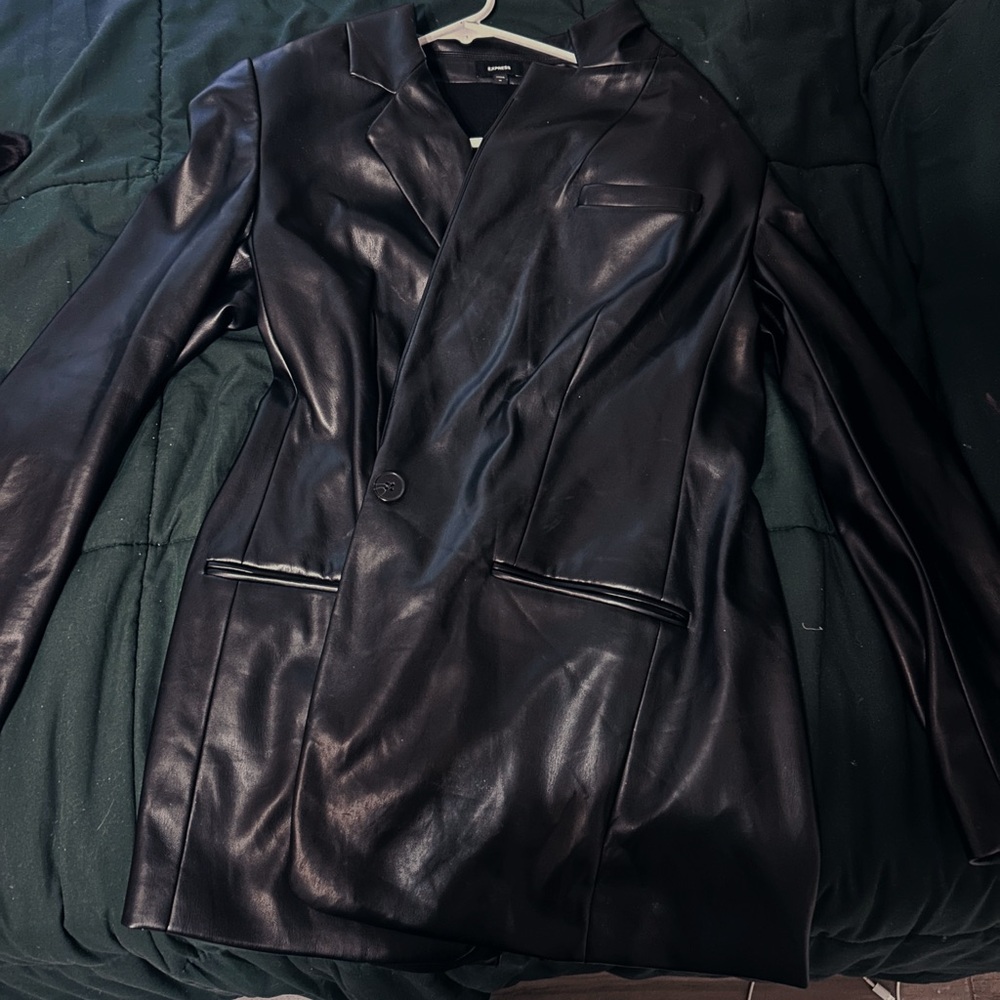 Black Chic Express Leather Blazer/Jacket